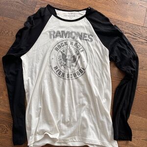 John Varvatos Black and White Long Sleeve Ramones Tee RARE